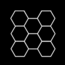 Naložite sliko v pregledovalnik galerije, LED razsvetljava Hexagon - komplet 8 elementov