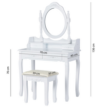 Naložite sliko v pregledovalnik galerije, Toaletna mizica s stolčkom Olivia