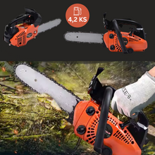 Naložite sliko v pregledovalnik galerije, Mini motorna žaga 4,2 KM z brezplačnimi zaščitnimi očali in rokavicami – Kompaktna moč v vaših rokah