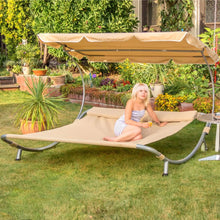 Naložite sliko v pregledovalnik galerije, Dvojni zunanji ležalnik s krošnjami in blazinami