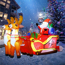 Naložite sliko v pregledovalnik galerije, 210 cm Dedek Mraz in sani z jelenčki