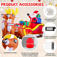 Naložite sliko v pregledovalnik galerije, 210 cm Dedek Mraz in sani z jelenčki