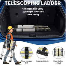 Naložite sliko v pregledovalnik galerije, Zložljive teleskopske aluminijaste lestve - 3,8 m