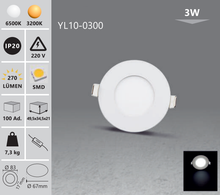 Naložite sliko v pregledovalnik galerije, Vgrajena tanka LED plošča - okrogla / komplet 2 kosov