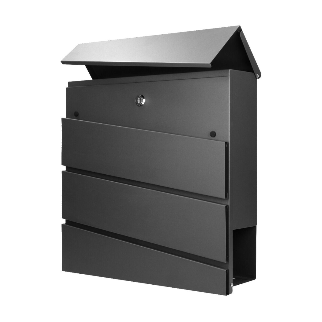 Pocinkani jekleni nabiralnik z imetnikom časopisov